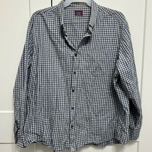 Untuckit Men’s 100% Cotton Button Up Shirt Blue and Gray Size XXXL